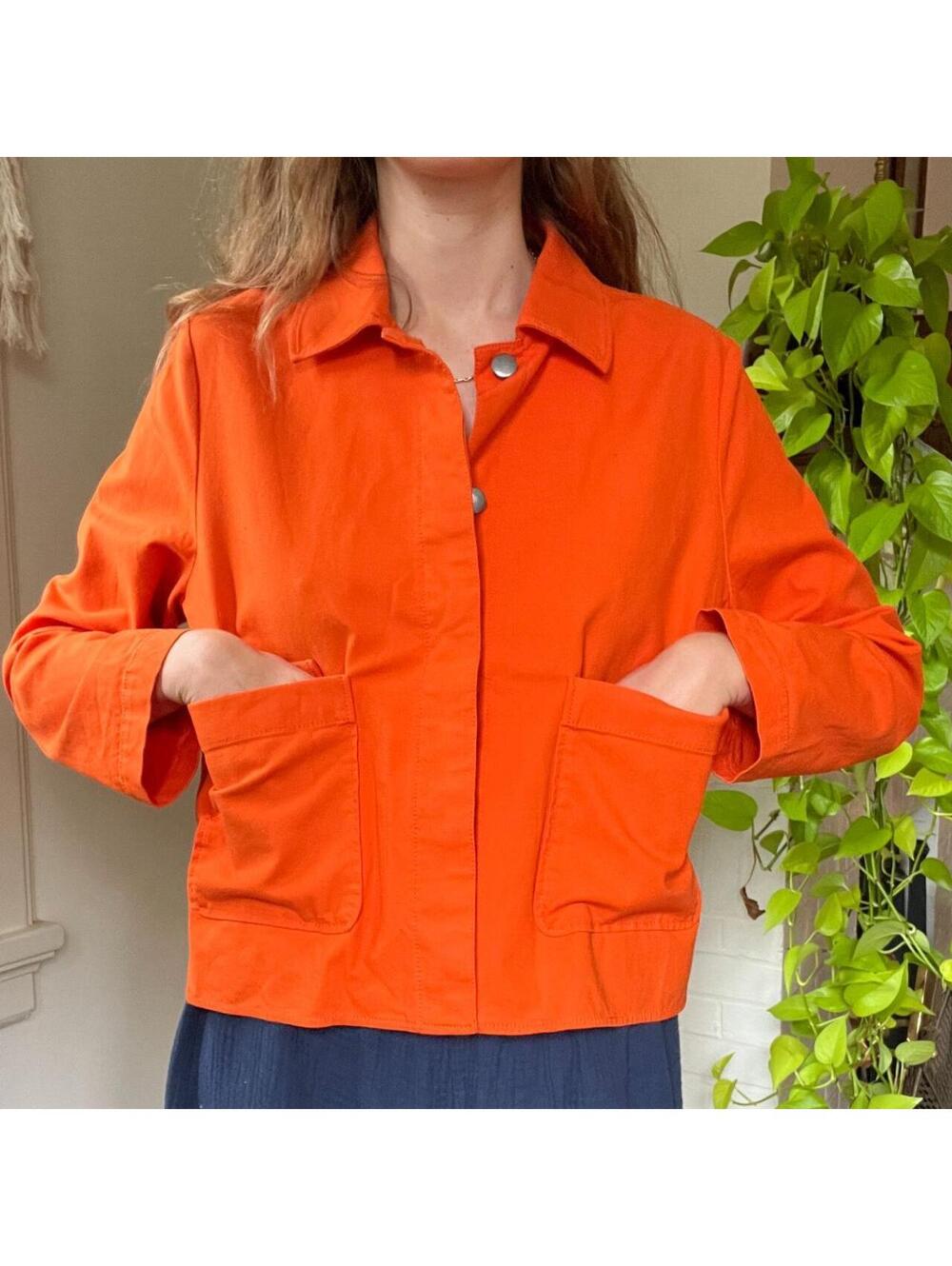COS - Boxy Worker Jacket - Orange - Picture 2 of 8